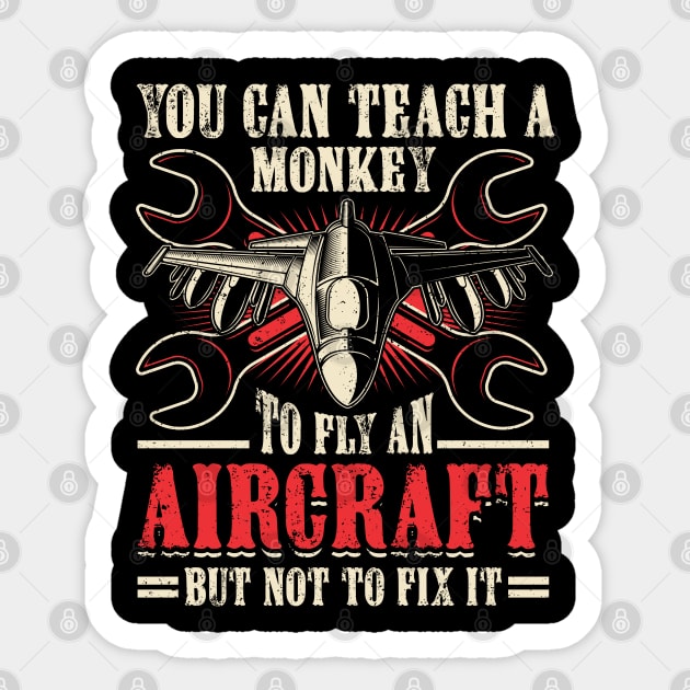 Aircraft Mechanic Aviation Airplane Mechanic Sticker by IngeniousMerch